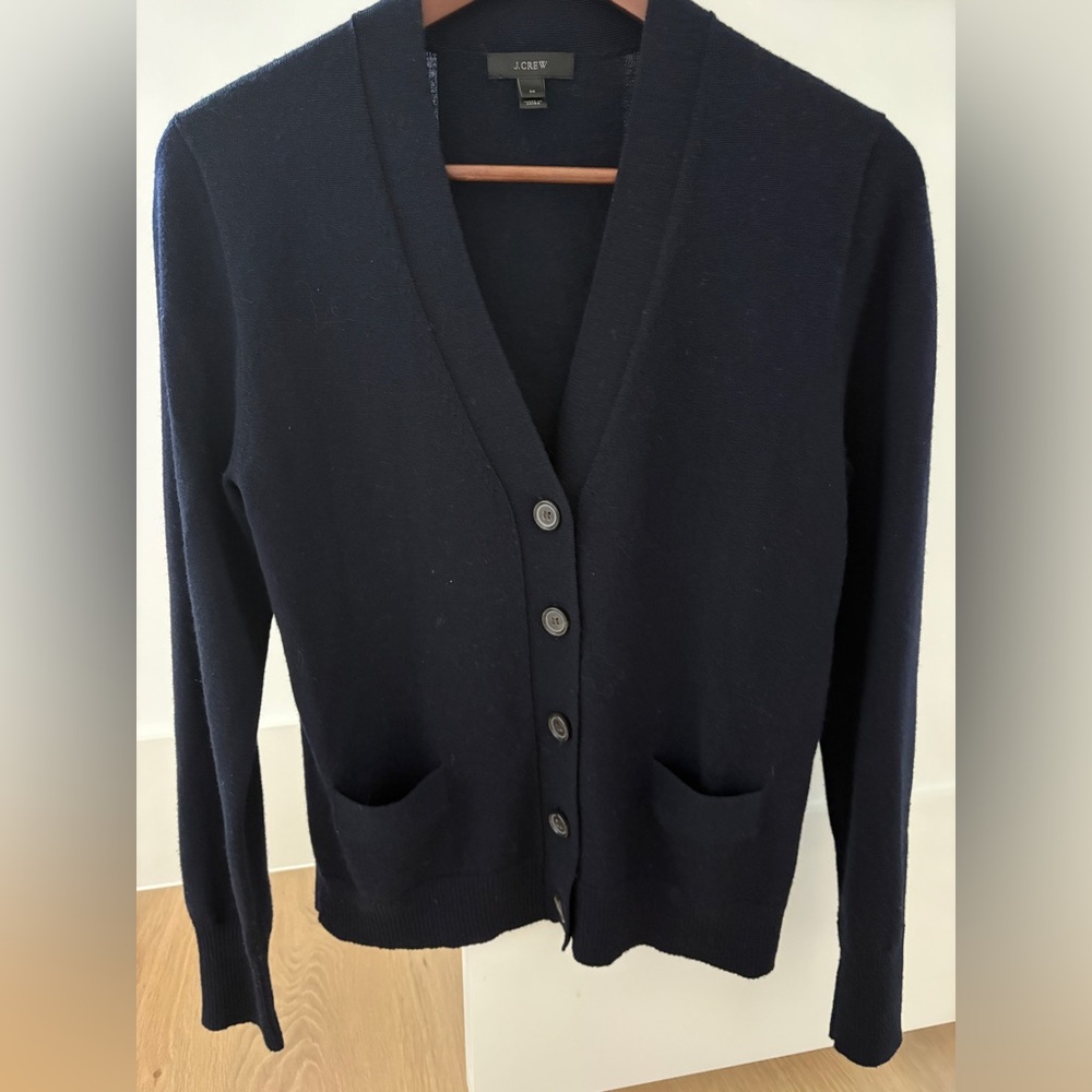 J. Crew Women's Navy Blue Button-Up Cardigan